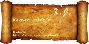 Kerner Jolán névjegykártya