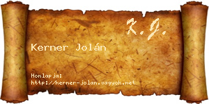 Kerner Jolán névjegykártya